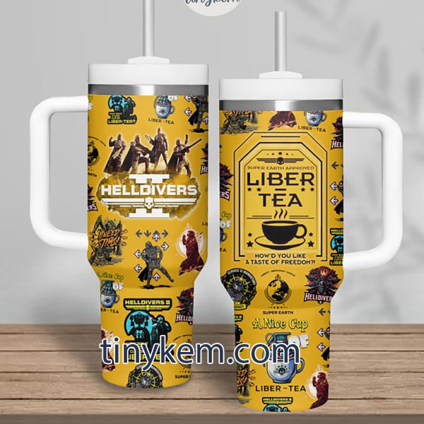 Helldivers 40Oz Tumbler With Handle: Liber Tea