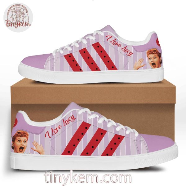 I Love Lucy Customized Leather Skate Shoes