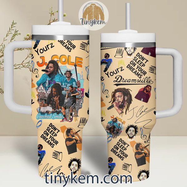 J.Cole 40Oz Tumbler With Handle: Crooked Smile