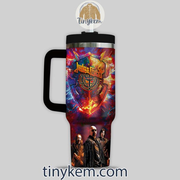 Judas Priest 40 Oz Tumbler: The nvincible Shield Tour 2024