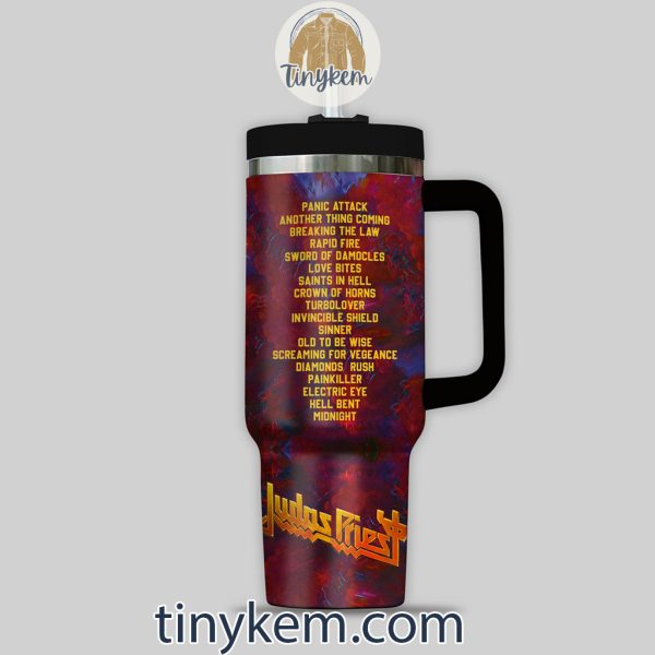 Judas Priest 40 Oz Tumbler: The nvincible Shield Tour 2024