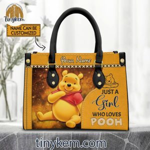 Just A Girl Who Love Winnie The Pooh Custom Leather Bag
