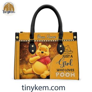 Just A Girl Who Love Winnie The Pooh Custom Leather Bag 2 v3G0r