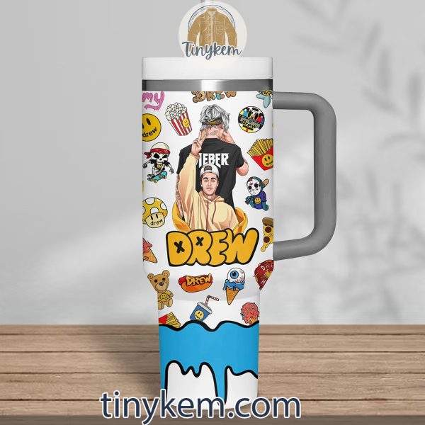 Justin Bieber 40Oz Tumbler With Handle: Drew Icons