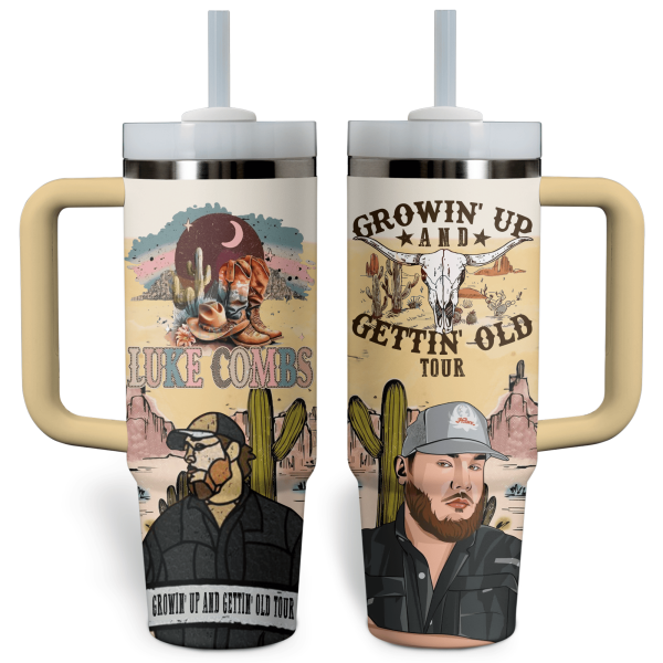 Luke Combs 40Oz Tumbler: Growing Up and Getting Old Tour
