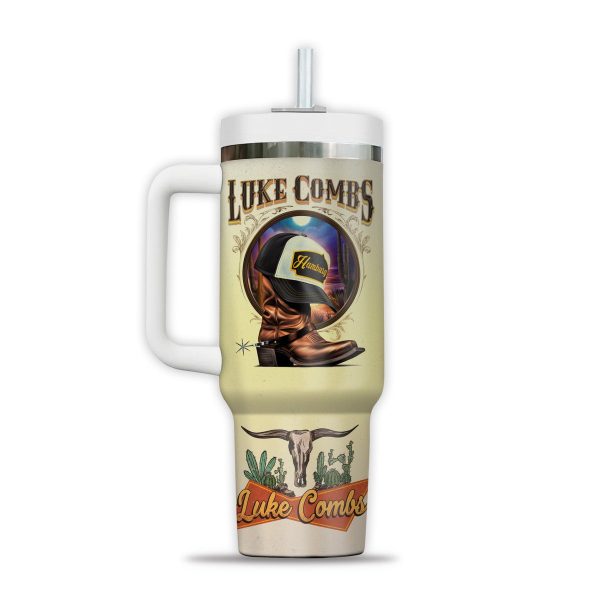 Luke Combs Customized 40Oz Tumbler: Western Cowboy Style