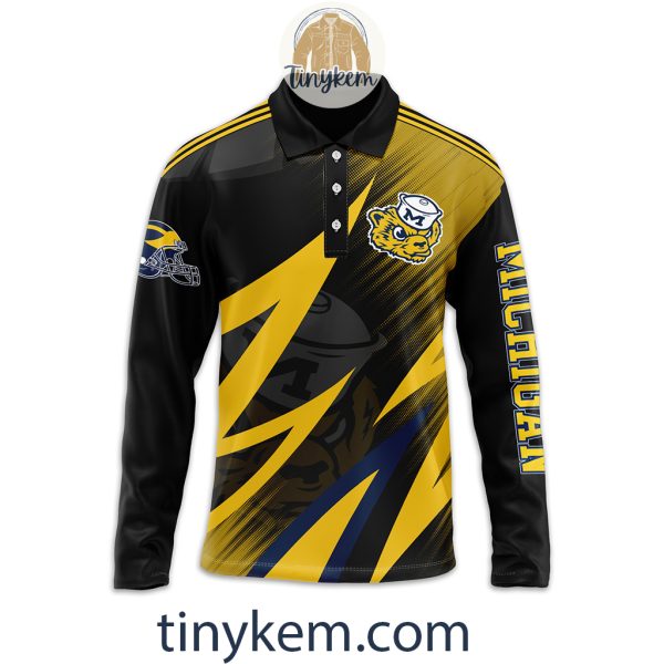 Michigan Wolverines Long Sleeve Polo Shirt