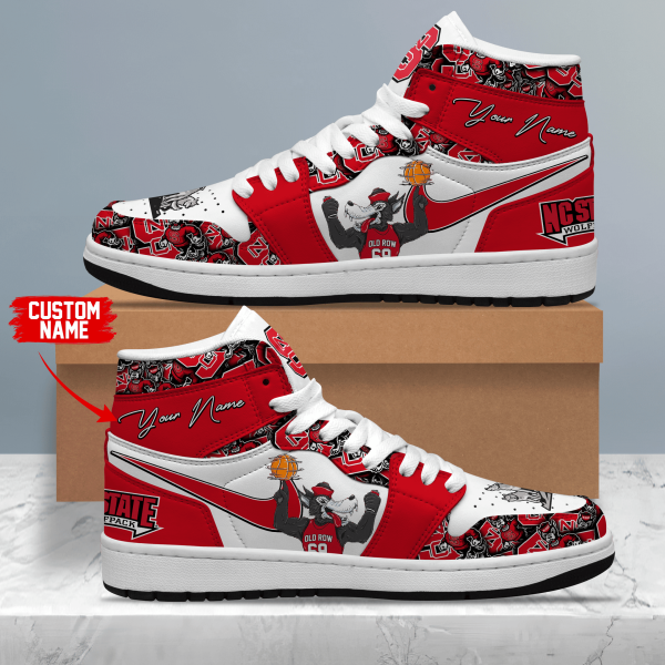 NC State Wolfpack Customized Air Jordan 1 High Top Shoes