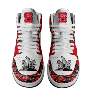 NC State Wolfpack Customized Air Jordan 1 High Top Shoes2B2 cMfBX