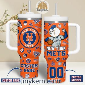 NY Mets 40Oz Tumbler Custom Name and Number2B3 ke3gk