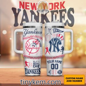 New York Yankees Customized 40Oz White Tumbler