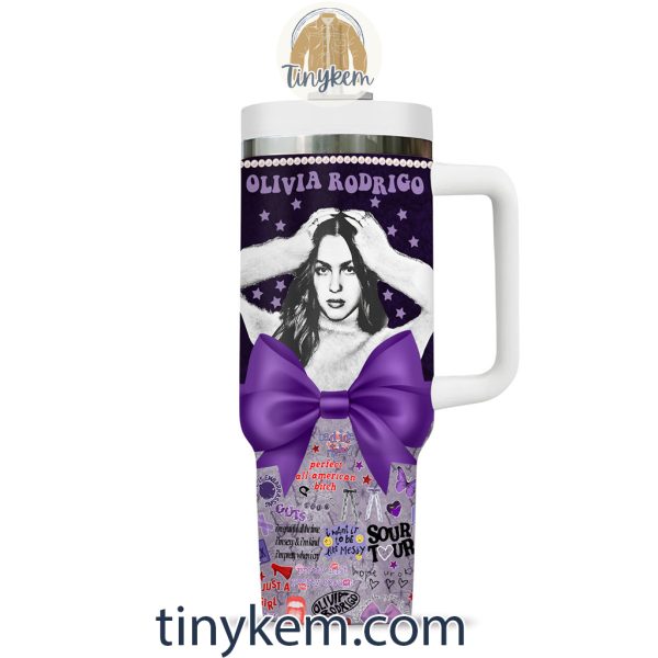 Olivia Rodrigo 40 Oz Tumbler: Purple Butterfly