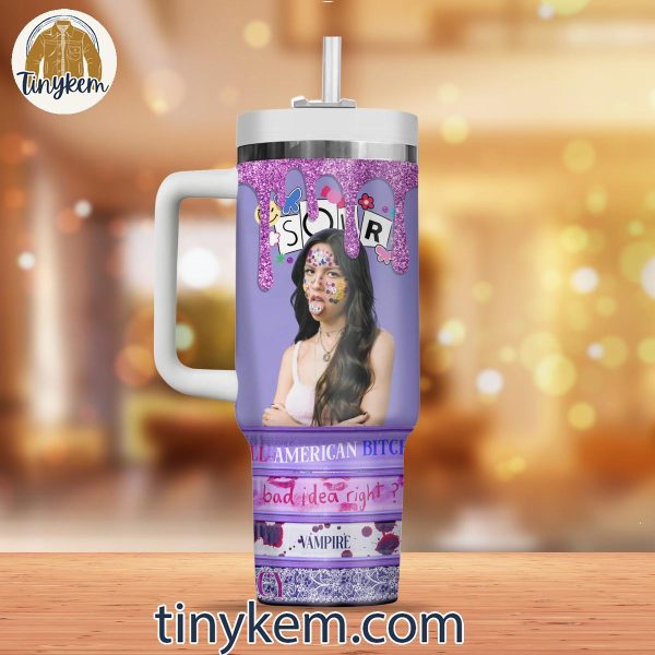 Olivia Rodrigo 40Oz Purple Tumbler With Handle