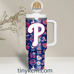 Phillies 40Oz Tumbler With Handle White Blue Red Colors2B5 8Fes3