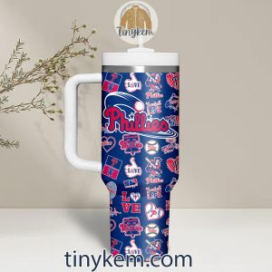 Phillies 40Oz Tumbler With Handle White Blue Red Colors2B6 djpyP
