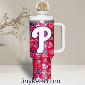 Phillies 40Oz Tumbler With Handle White Blue Red Colors2B8 nnR2V