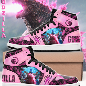 Pink Godzilla Air Jordan 1 High Top Shoes