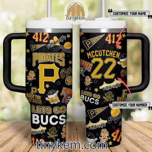 Pittsburgh Pirates Customized 40 Oz Tumbler Lets Go Bucs Black2B1 CYpQK