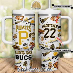 Pittsburgh Pirates Customized 40 Oz Tumbler Lets Go Bucs White2B1 zKV2y