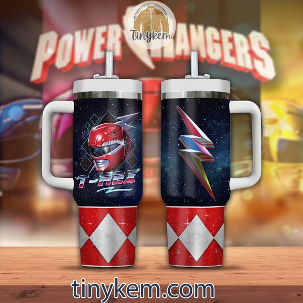 Power Rangers 40Oz Tumbler: T-rex, Dragon, Triceratops, Sabretooth