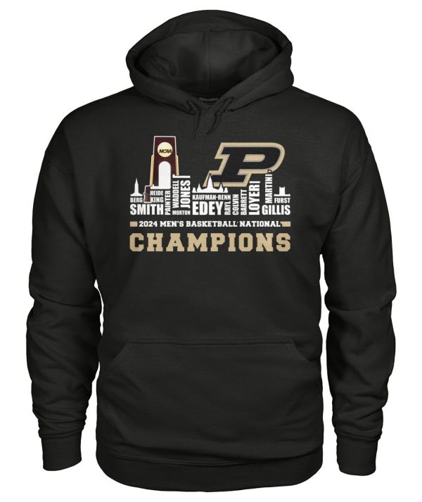 Purdue 2024 Roster With NCAA Champions Trophy Cup Shirt