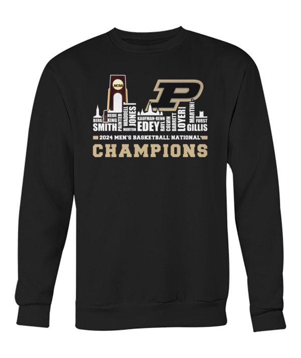 Purdue 2024 Roster With NCAA Champions Trophy Cup Shirt