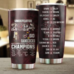 SC Gamecocks Undefeated Champions 2024 Tumbler 20oz and 30oz