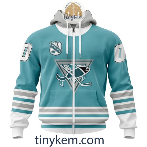 San Jose Sharks Customized Hoodie, Tshirt, Sweatshirt With Heritage Design