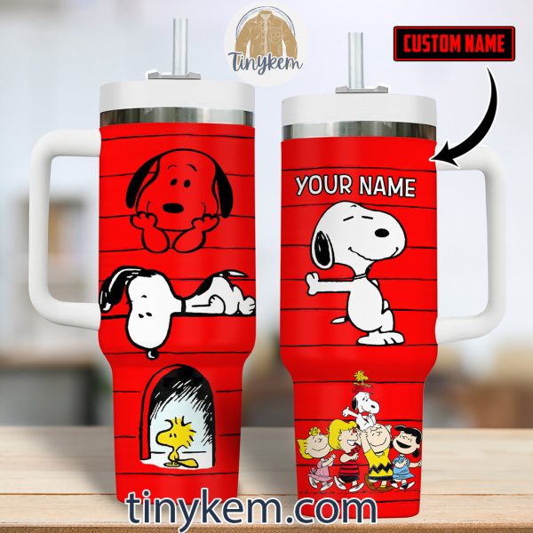 Snoopy and Friends Customized 40Oz Red Tumbler