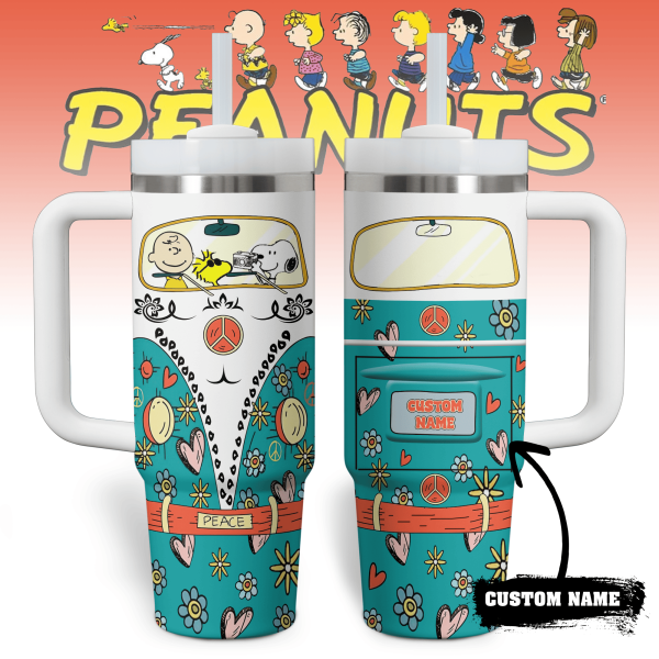 Snoopy and Friends In Car Customized 40Oz Tumbler