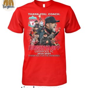 Thank You Coach Jurgen Klop With Liverpool FC 2015-2024 T-Shirt