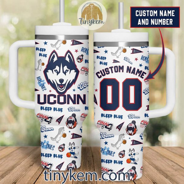 UConn Huskies Customized 40 Oz Tumbler: Bleed Blue