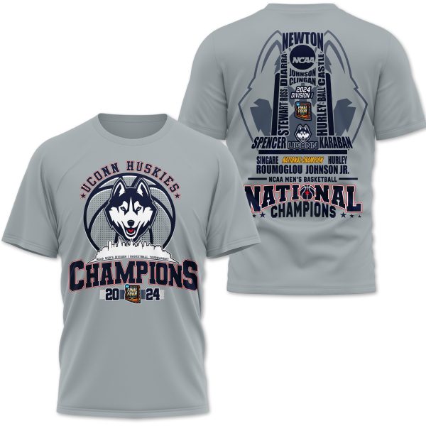 UConn Huskies National Champions 2024 Shirt – Two Sides Printed