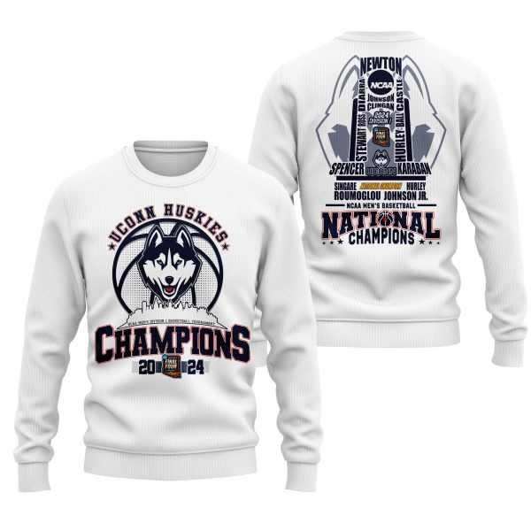 UConn Huskies National Champions 2024 Shirt – Two Sides Printed