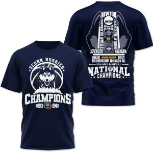 UConn Huskies National Champions 2024 Shirt Two Sides Printed2B4 VVlsA
