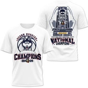 UConn Huskies National Champions 2024 Shirt Two Sides Printed2B9 HJJ5b