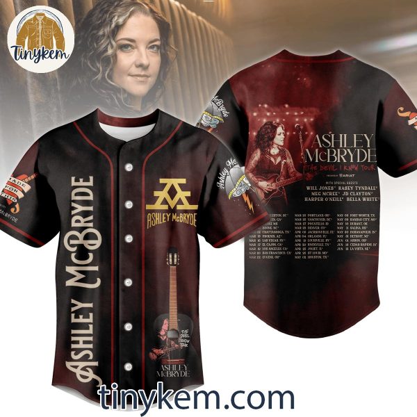 Ashley McBryde Black & Red Baseball Jersey – The One Night Standards Tour