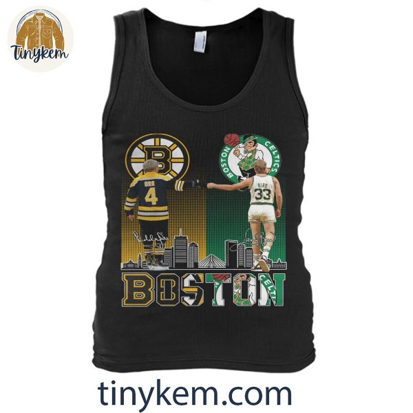 Boston Bruins Bobby Orr And Boston Celtics Larry Bird Shirt