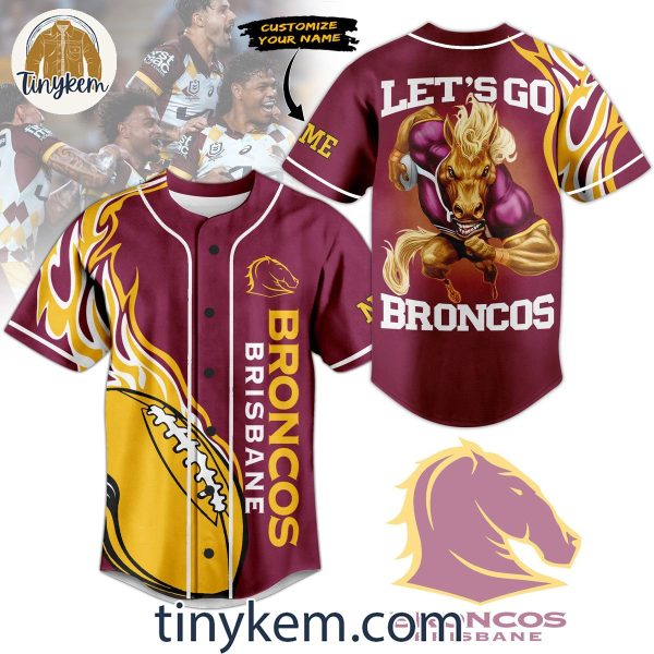 Brisbane Broncos Personalized Baseball Jersey