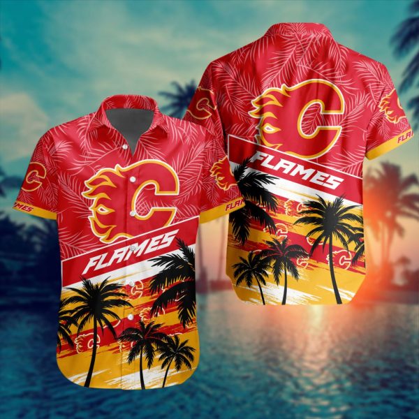Calgary Flames Summer Design Button Shirt