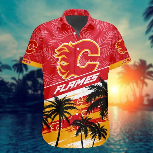 Calgary Flames Summer Design Button Shirt