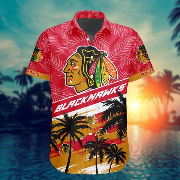Chicago Blackhawks Summer Design Button Shirt
