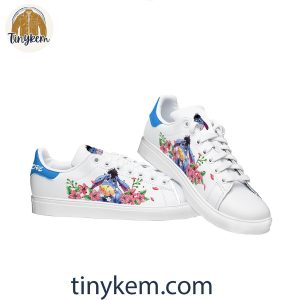 Eeyore Pastel Flower Customized Leather Skate Shoes Gift for her 5 x2mP5