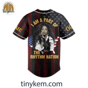 Janet Jackson Themed Baseball Jersey I Am A Part Of The Rhythm Nation 3 AOspO