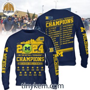 Michigan Wolverines Big Ten Softball Tournament 2024 Champions Shirt 4 zy0vw