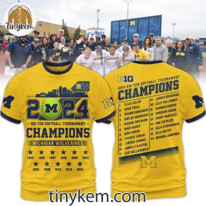 Michigan Wolverines Big Ten Softball Tournament 2024 Champions Shirt 7 4VYZH