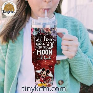 Mickey Mouse Custom 40OZ Tumbler I Love You To The Moon And Back 4 664cO