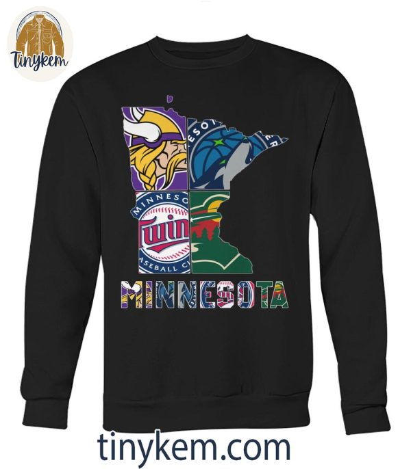 Minnesota Sport Teams With Vikings, Twins, Timberwolves, Wild T- Shirt