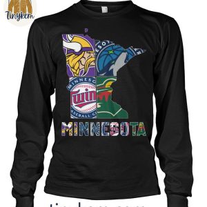 Minnesota Sport Teams With Vikings2C Twins2C Timberwolves2C Wild T Shirt 4 OzFwr