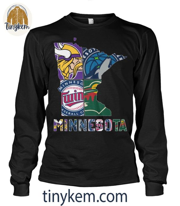 Minnesota Sport Teams With Vikings, Twins, Timberwolves, Wild T- Shirt